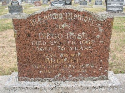 Headstone - Thomas Diego Rush. 